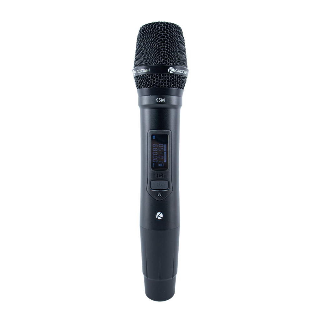 Microfone Sem Fio Kadosh K-522M UHF Bastão Duplo Com Bateria Recarregável - Preto