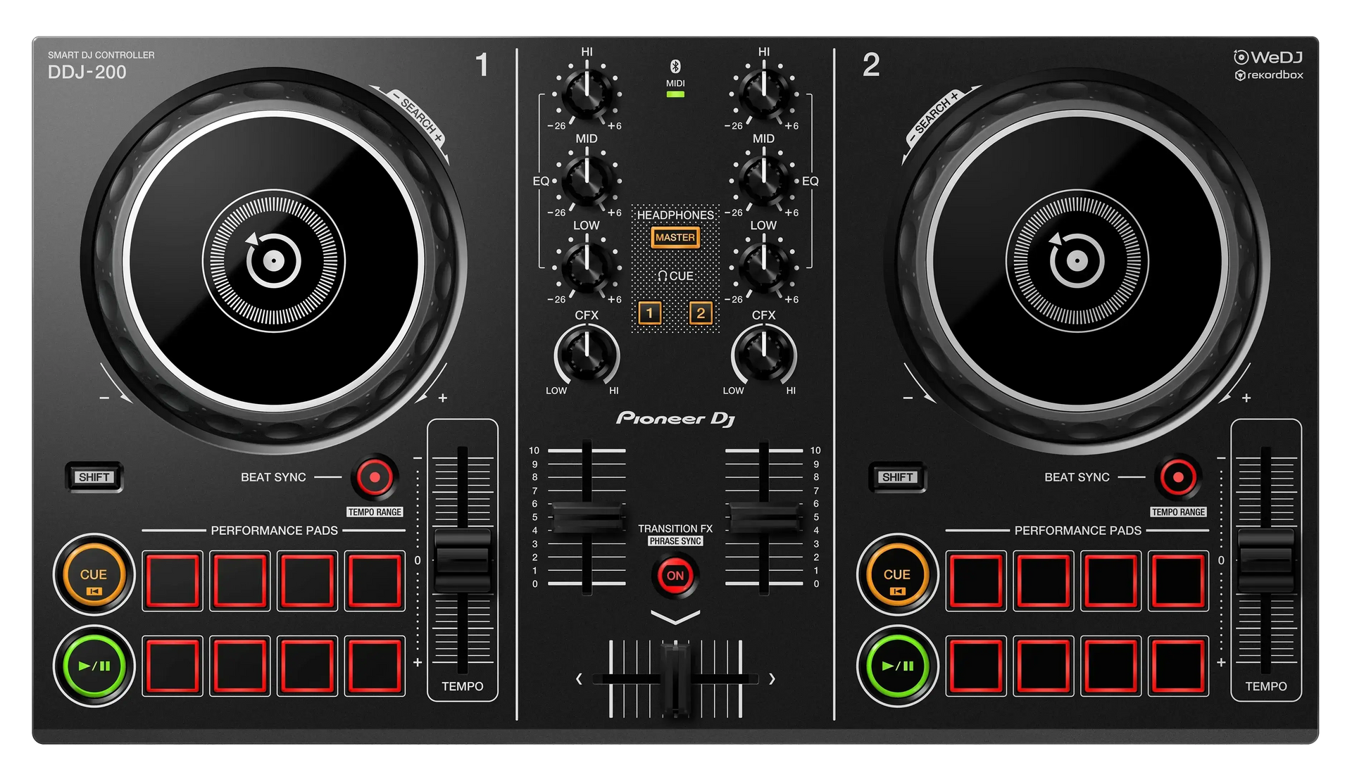 Pioneer DJ DDJ-200 Bluetooth DJコントローラー Controladora Pioneer Portátil Bluetooth - DDJ 200