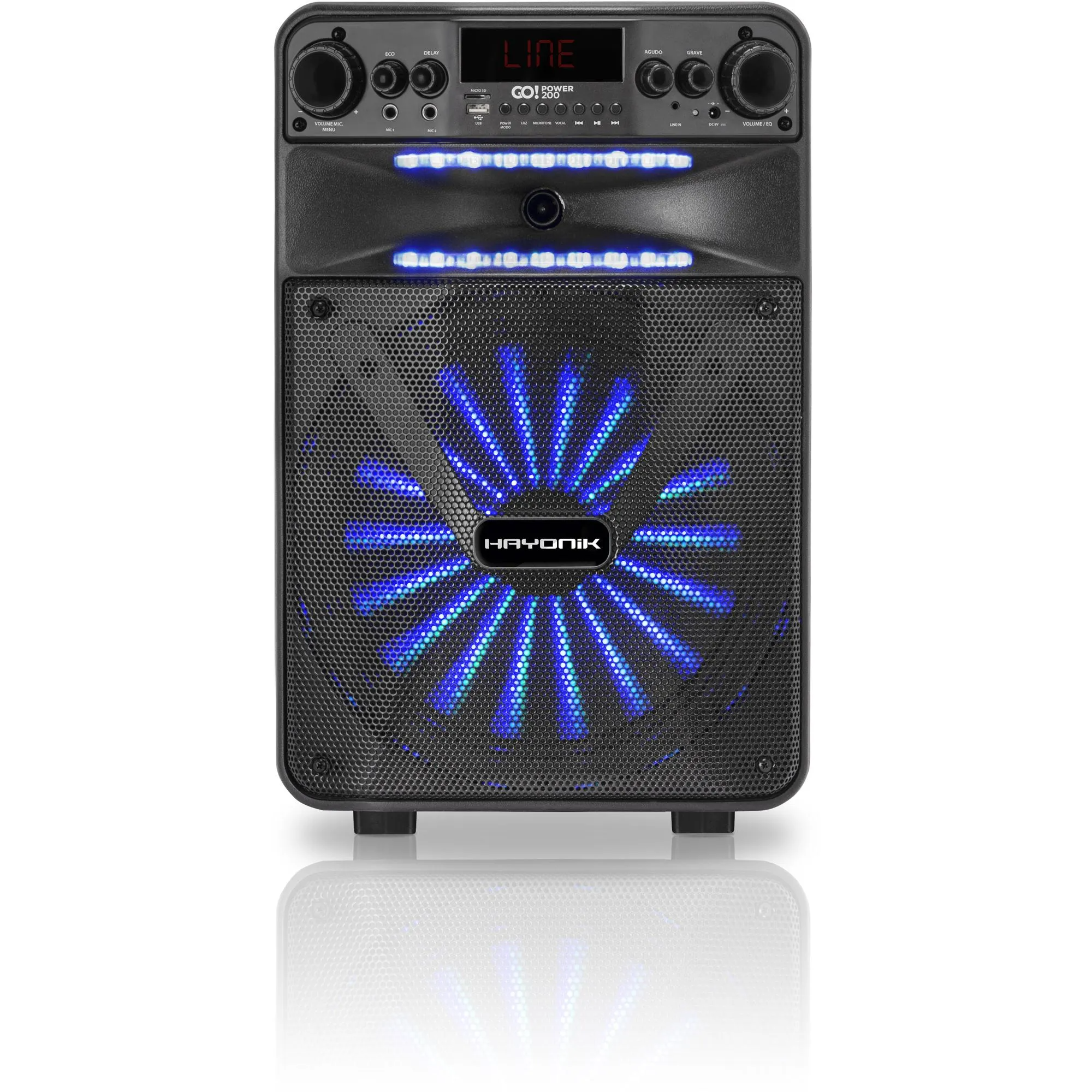 Caixa de Som Portátil HAYONIK Go Power 200 100W com Bluetooth e USB