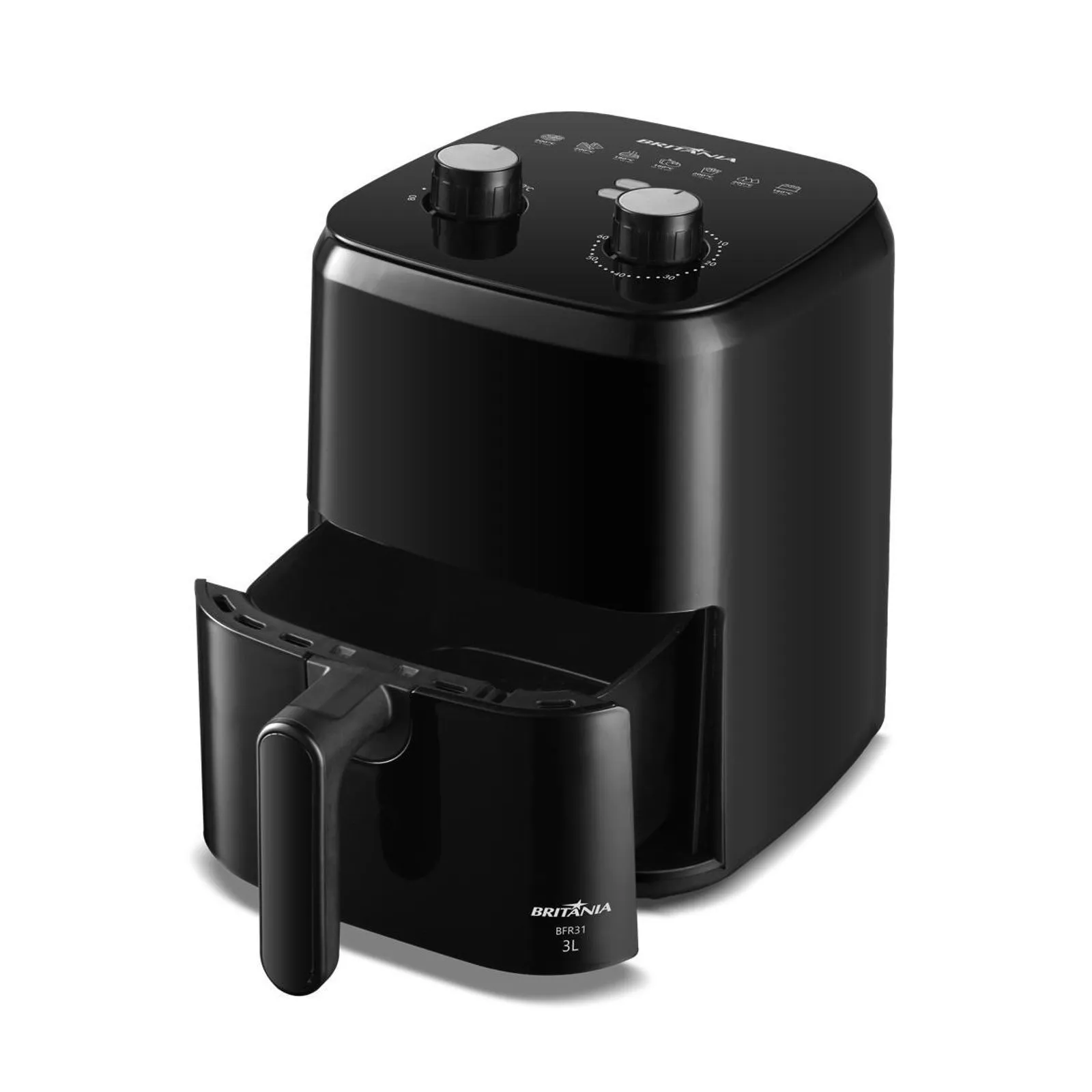 Fritadeira Air Fryer Britânia BFR31 3L 1300W Cor Preto