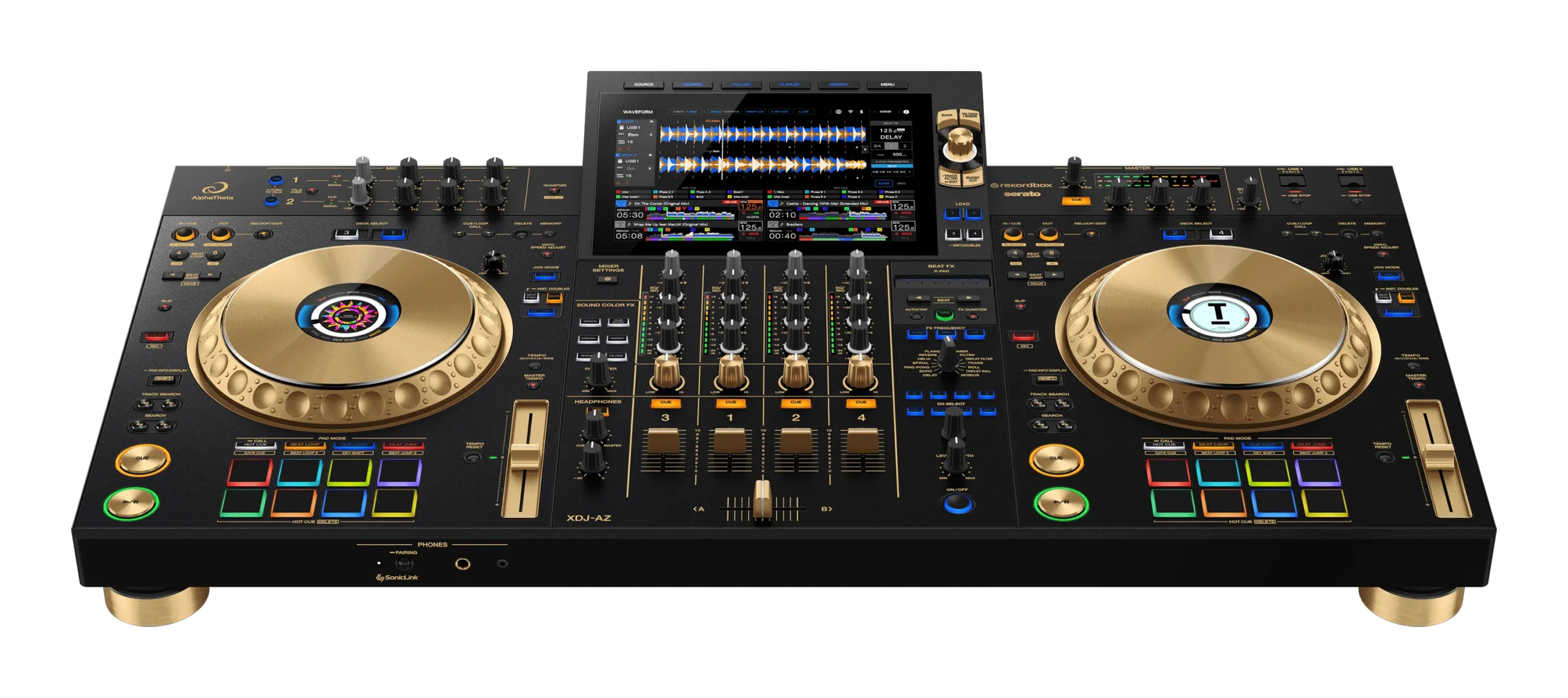 Sistema DJ All-in-One AlphaTheta XDJ-AZ Dourado