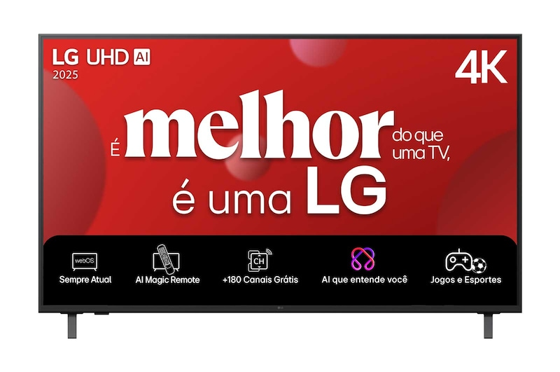 Smart TV LG UHD AI 4K UA85 de 50" Google Cast Alexa Integrado Controle AI Smart Magic WebOS 2025 - 50UA8550PSA