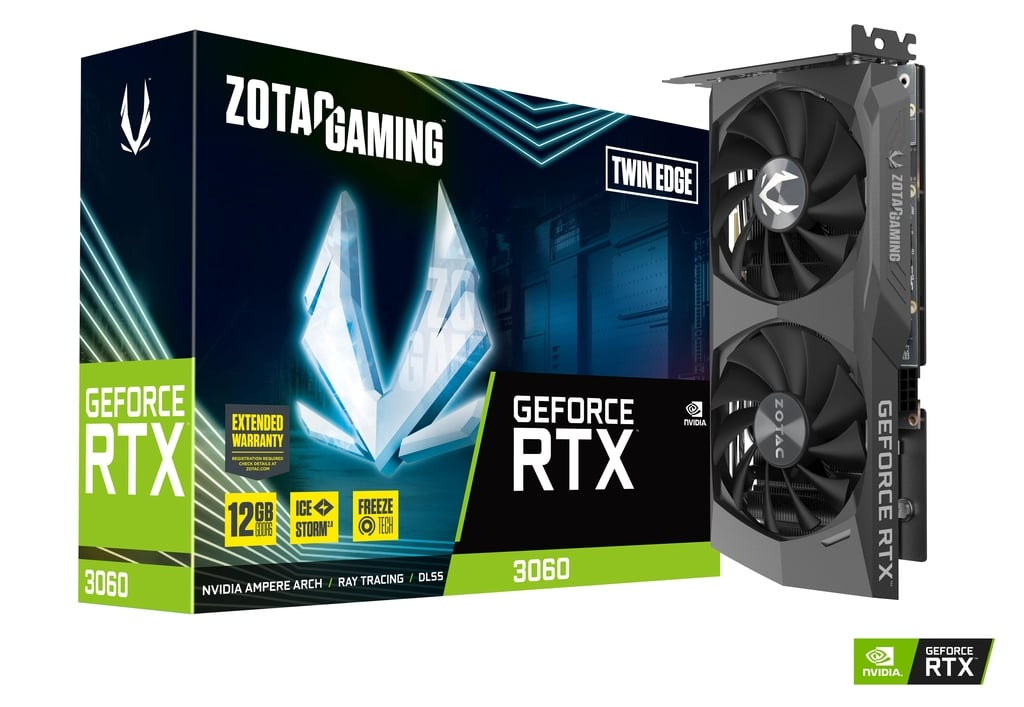 Placa de Vídeo Zotac Gaming RTX 3060 Twin Edge 12GB GDDR6 192 Bits - Preto